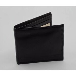 Swank Bifold Wallet Mens OS Black Like New Genuine Leather Card Slots Vintage
